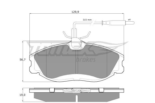 TOMEX BRAKES Bremžu uzliku kompl., Disku bremzes TX 11-62